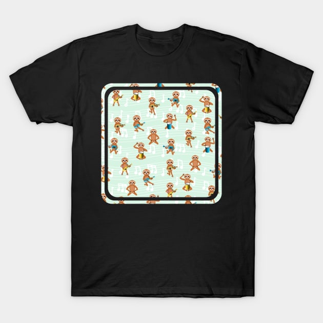 Sloths playing instruments T-Shirt by mailboxdisco